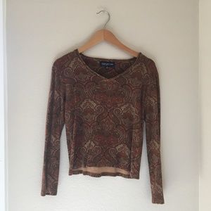 💛Jones NY Floral 70s Top